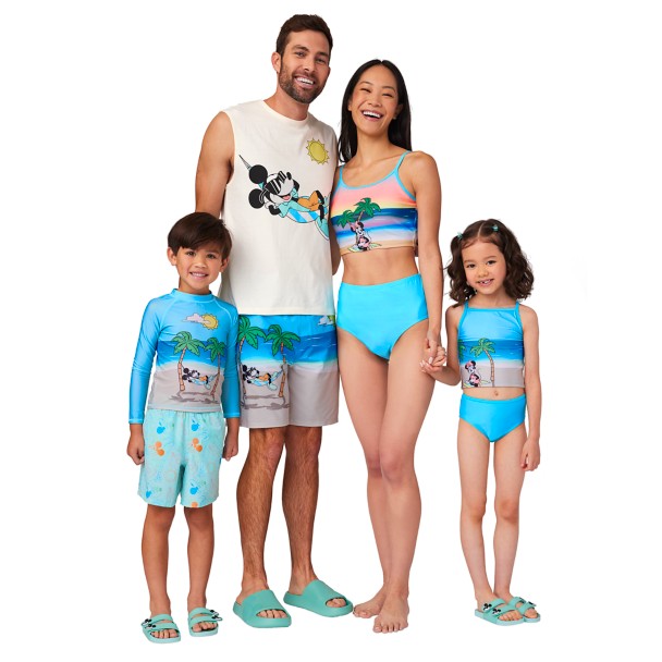 Matching Family Swimsuits Summer Beach Palm Bathing Suits Swimwear Set