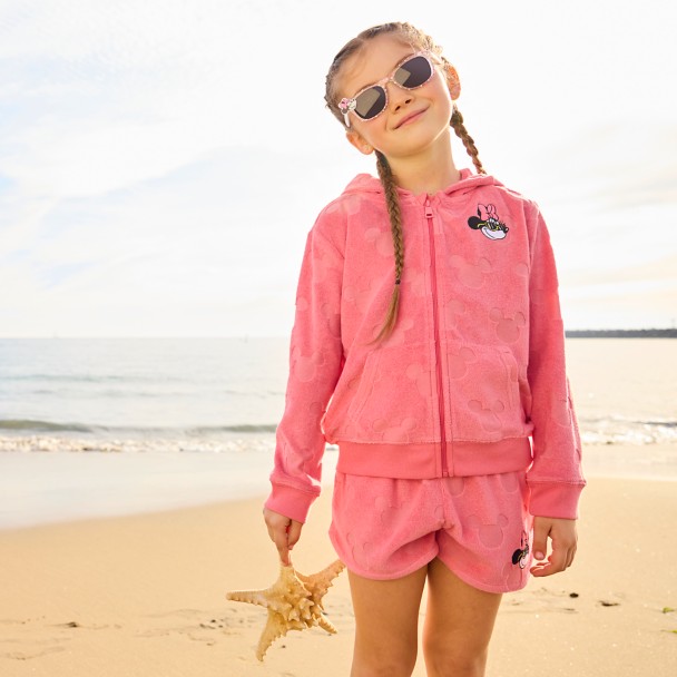 Mickey and Minnie Mouse Hooded Swim Cover-Up for Girls