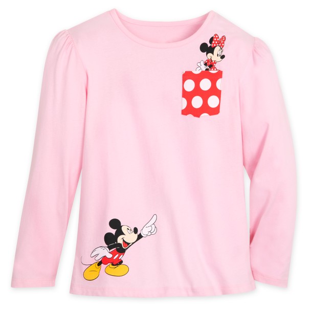 Mickey and Minnie Mouse Long Sleeve Top for Girls