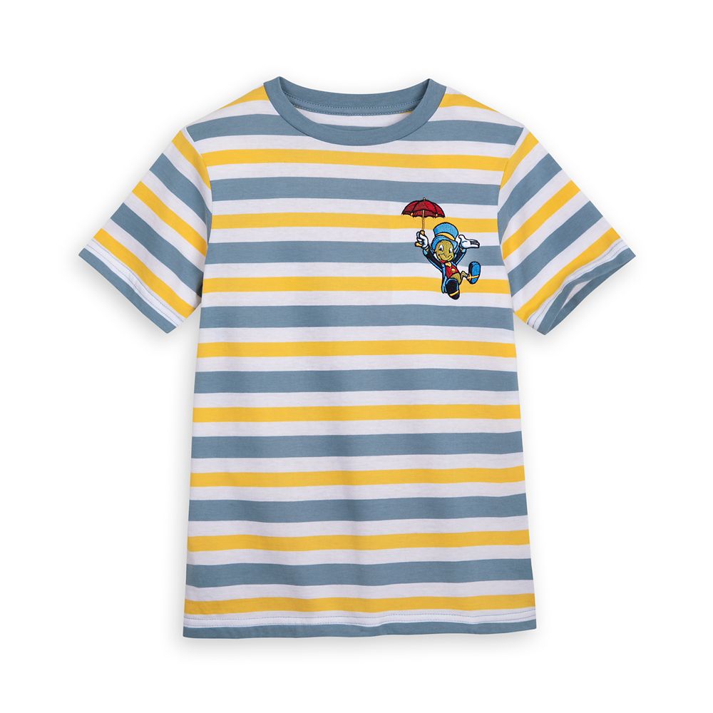 Pinocchio and Jiminy Cricket Striped T-Shirt for Kids Official shopDisney