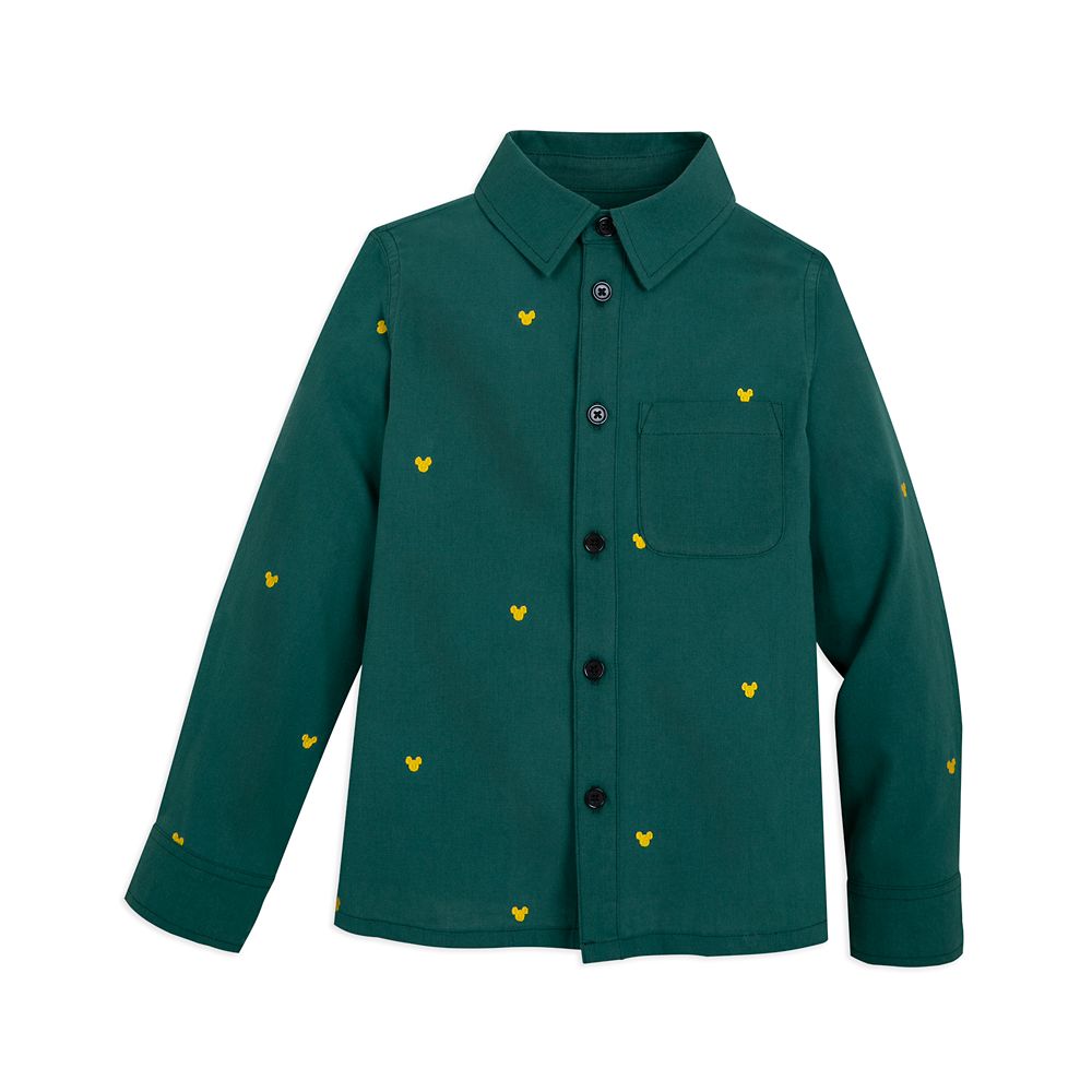 Mickey Mouse Icon Holiday Long Sleeve Button Front Shirt for Boys is now available for purchase