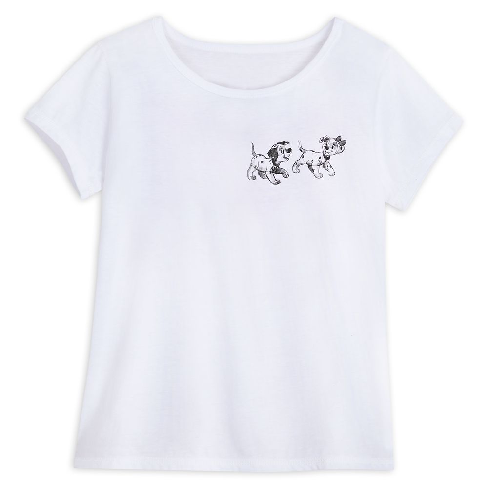 Disney 101 Dalmatians Pongo and Perdita Family - Short Sleeve Cotton  T-Shirt for Adults - Customized-White