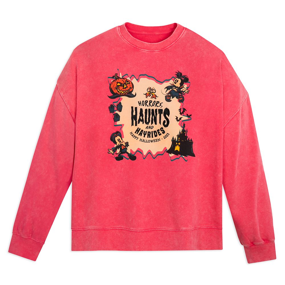 Mickey Mouse and Friends ”Horrors, Haunts and Hayrides” Halloween Pullover Sweatshirt for Women is available online