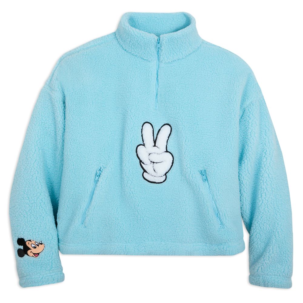 Mickey Mouse Peace Sign Fleece Top for Women Official shopDisney