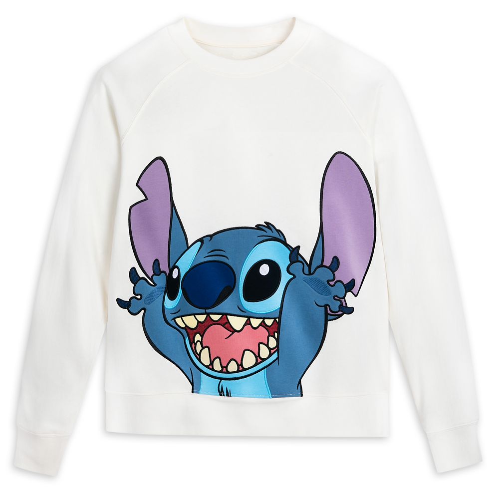 Disney Ladies Lilo and Stitch Sweatshirt, Classic Printed Stitch Hoodie  Purple - XL 