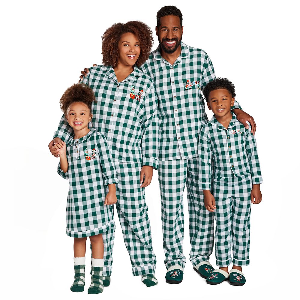 Family Matching ' Team Santa ' Plaid Christmas Pajamas Sets (Flame Resistant)