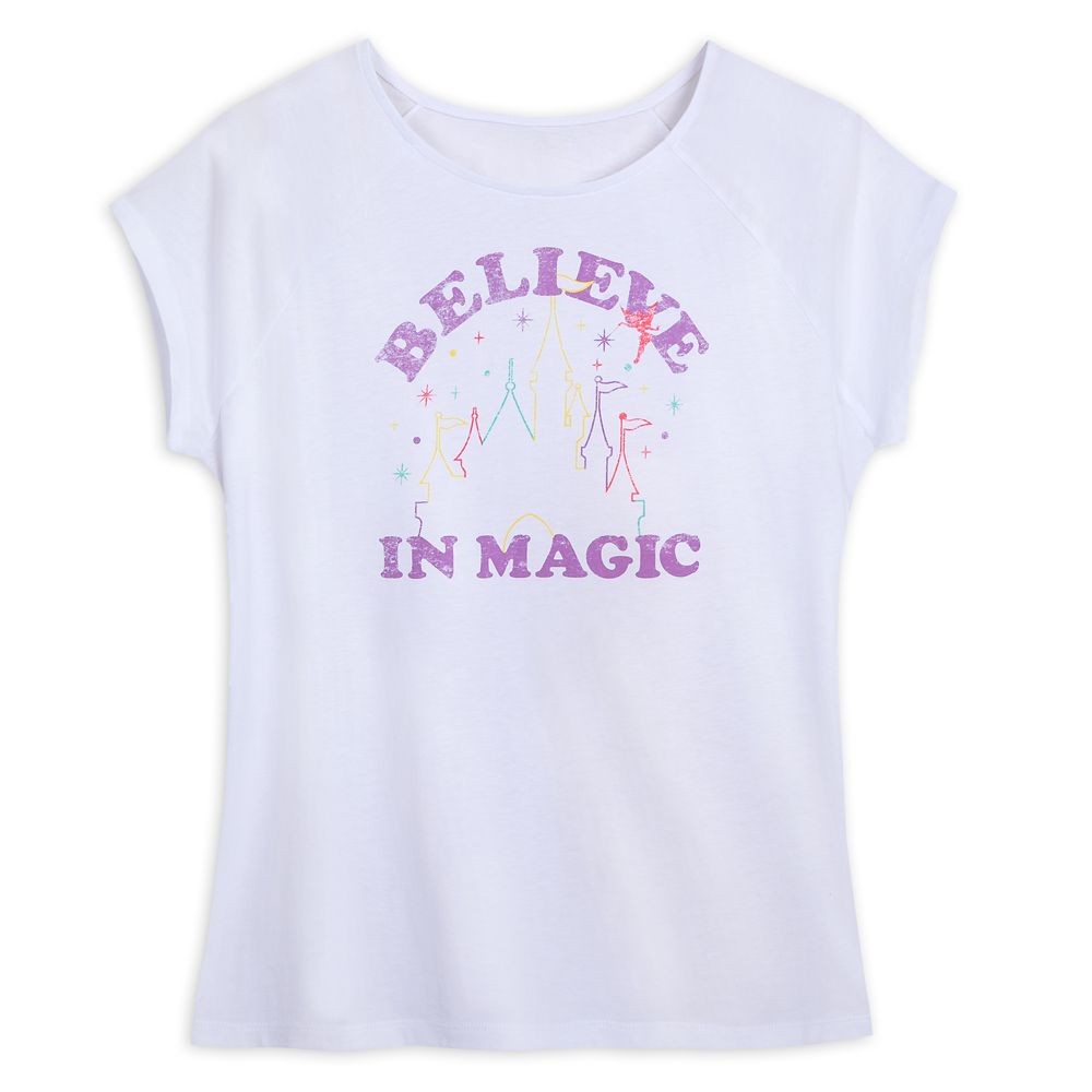 Tinker Bell and Fantasyland Castle Raglan T-Shirt for Women can now be purchased online