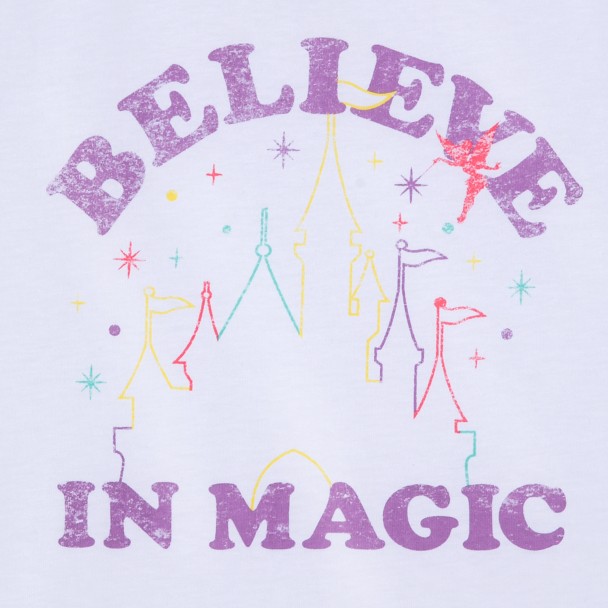 Tinker Bell and Fantasyland Castle Raglan T-Shirt for Women