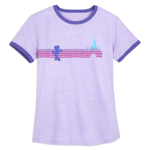 Minnie Mouse and Sleeping Beauty Castle Ringer T-Shirt for Women