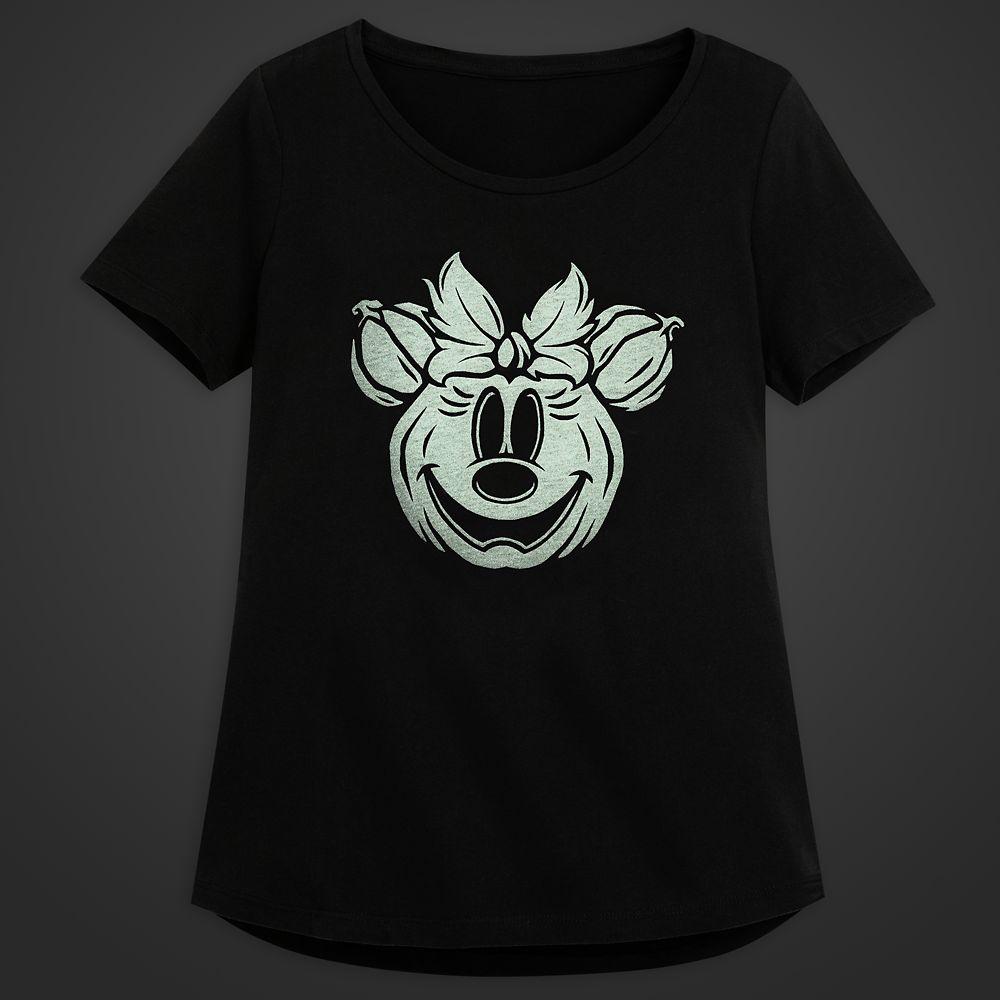 Minnie Mouse Jack-o'-Lantern Glow-in-the-Dark Fashion T-Shirt for Women