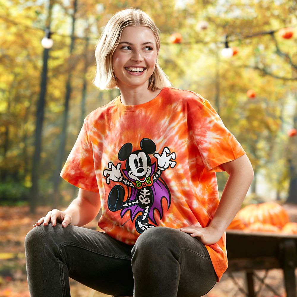 Mickey Mouse Halloween Tie-Dye T-Shirt for Women