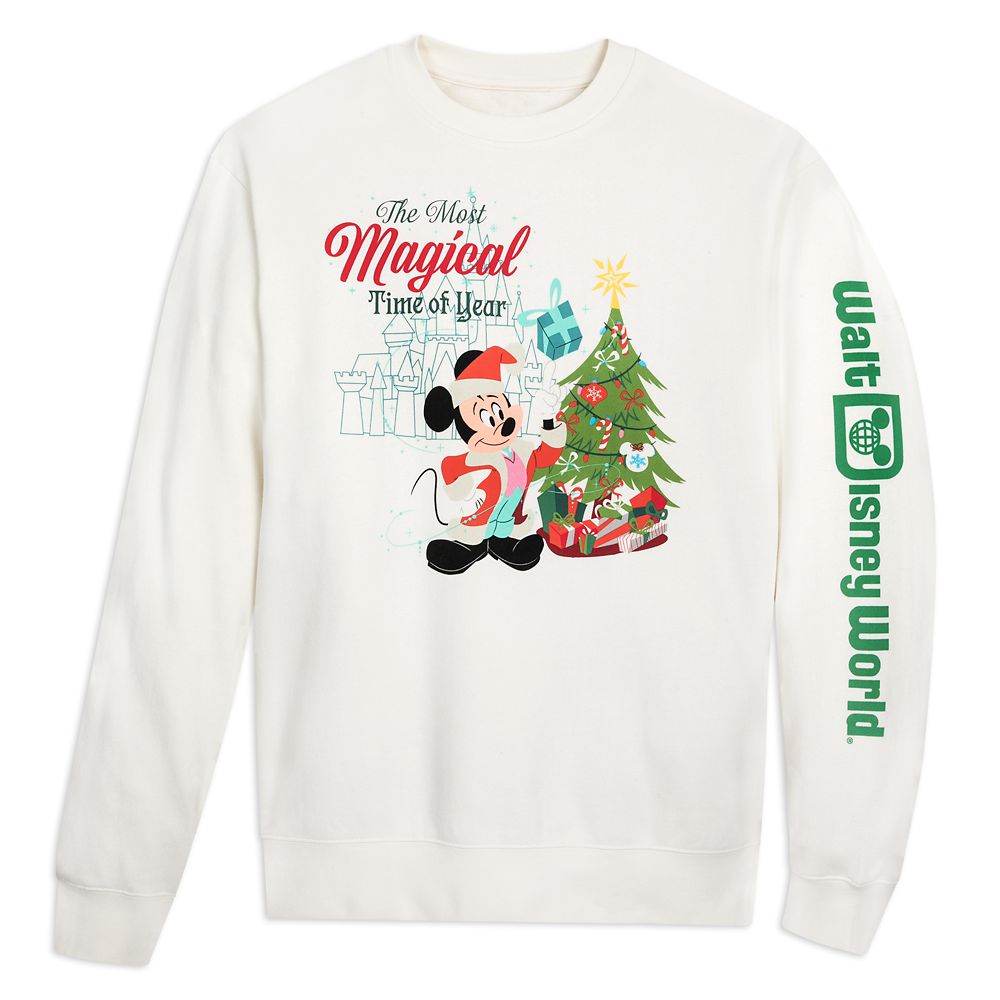 Santa Mickey Mouse Pullover Sweatshirt for Adults  Walt Disney World