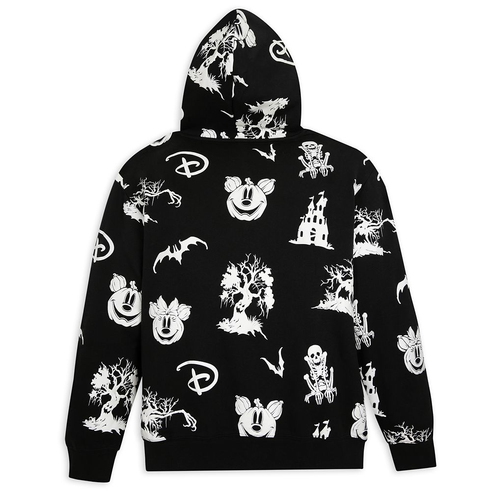 Mickey Mouse and Minnie Mouse Halloween Glow-in-the-Dark Pullover Hoodie for Adults