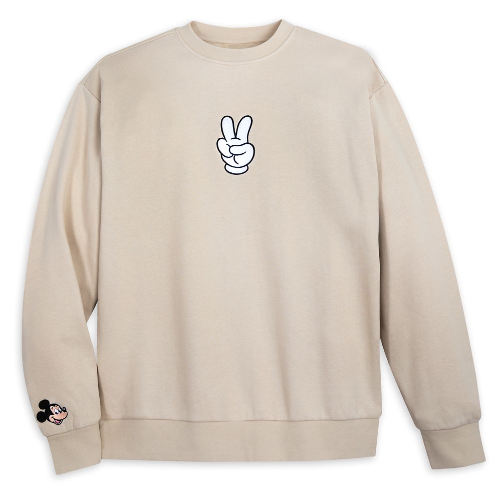 Mickey Mouse Peace Sign Pullover Sweatshirt for Adults is now available online
