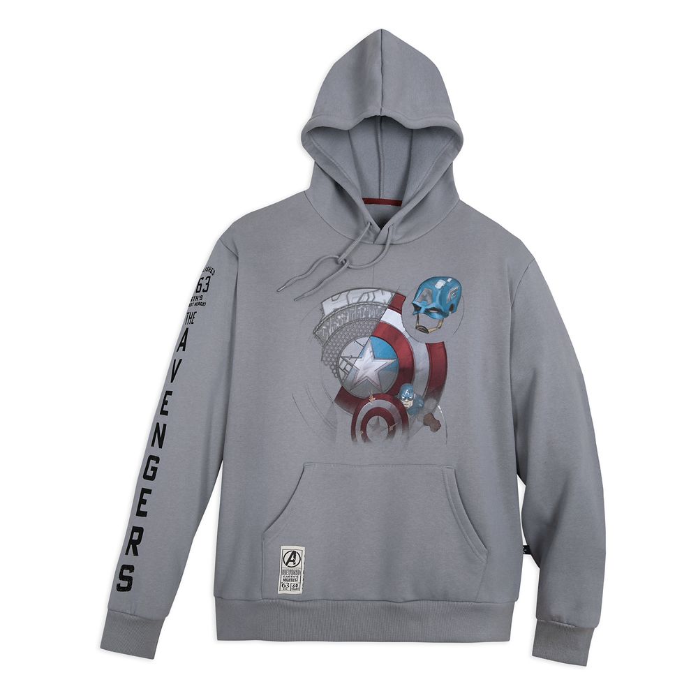 Captain America Pullover Hoodie for Adults by Heroes & Villains – Avengers 60th Anniversary now out for purchase