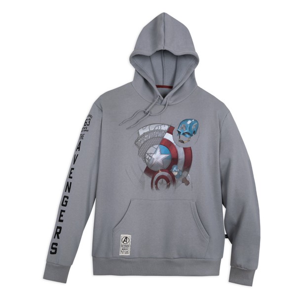 Captain America Pullover Hoodie for Adults by Heroes & Villains – Avengers 60th Anniversary