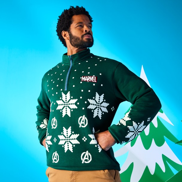 Marvel Holiday Half-Zip Pullover for Adults