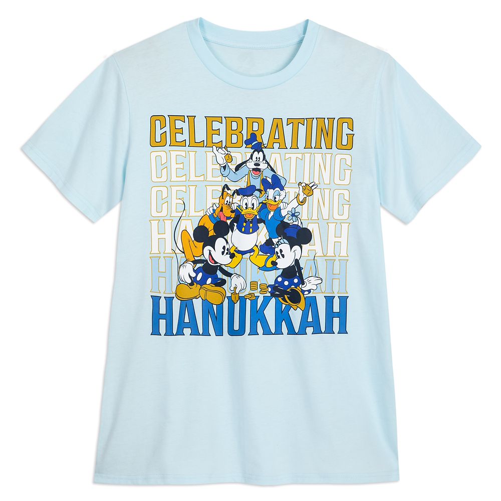 Mickey Mouse and Friends Hanukkah Holiday Family Matching T-Shirt for Adults