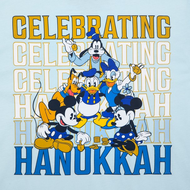 Mickey Mouse and Friends Hanukkah Holiday Family Matching T-Shirt for Adults