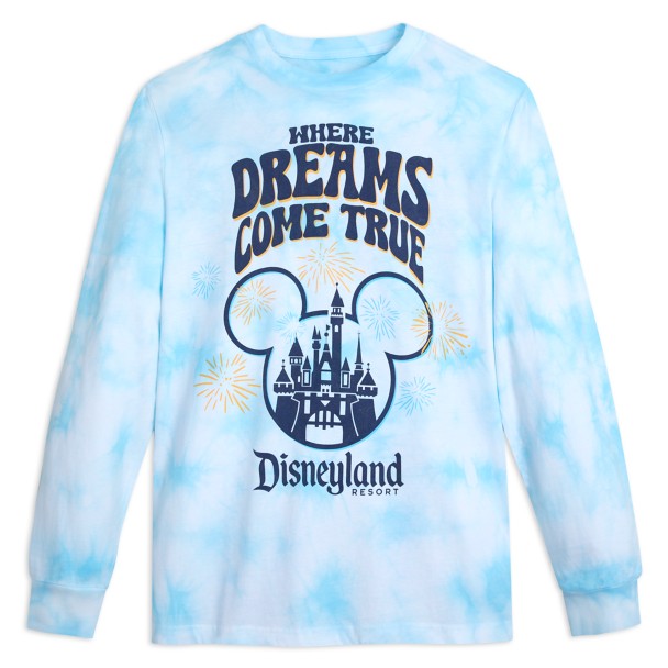 Mickey Mouse Icon and Sleeping Beauty Castle Long Sleeve Tie-Dye T-Shirt for Adults – Disneyland