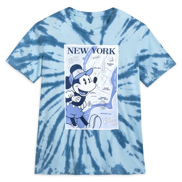 Mickey Mouse Womens T-Shirt Size XL Blue White Tie-Dye Disney
