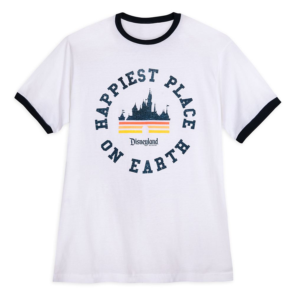 Disneyland ”Happiest Place on Earth” Ringer T-Shirt for Adults – Buy Now