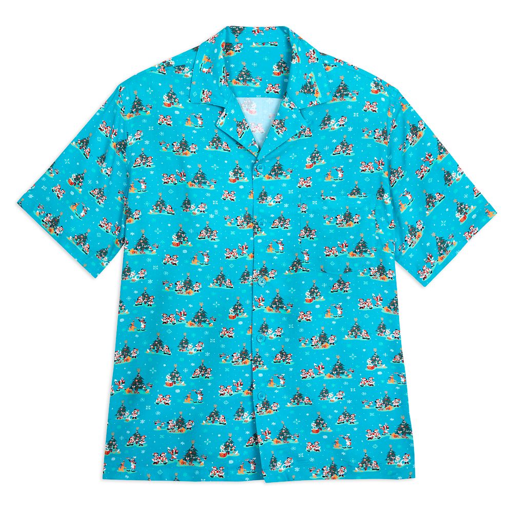 Disney Parks Tommy Bahama Blue Mickey & Friends Hawaiian Camp Shirt Size M