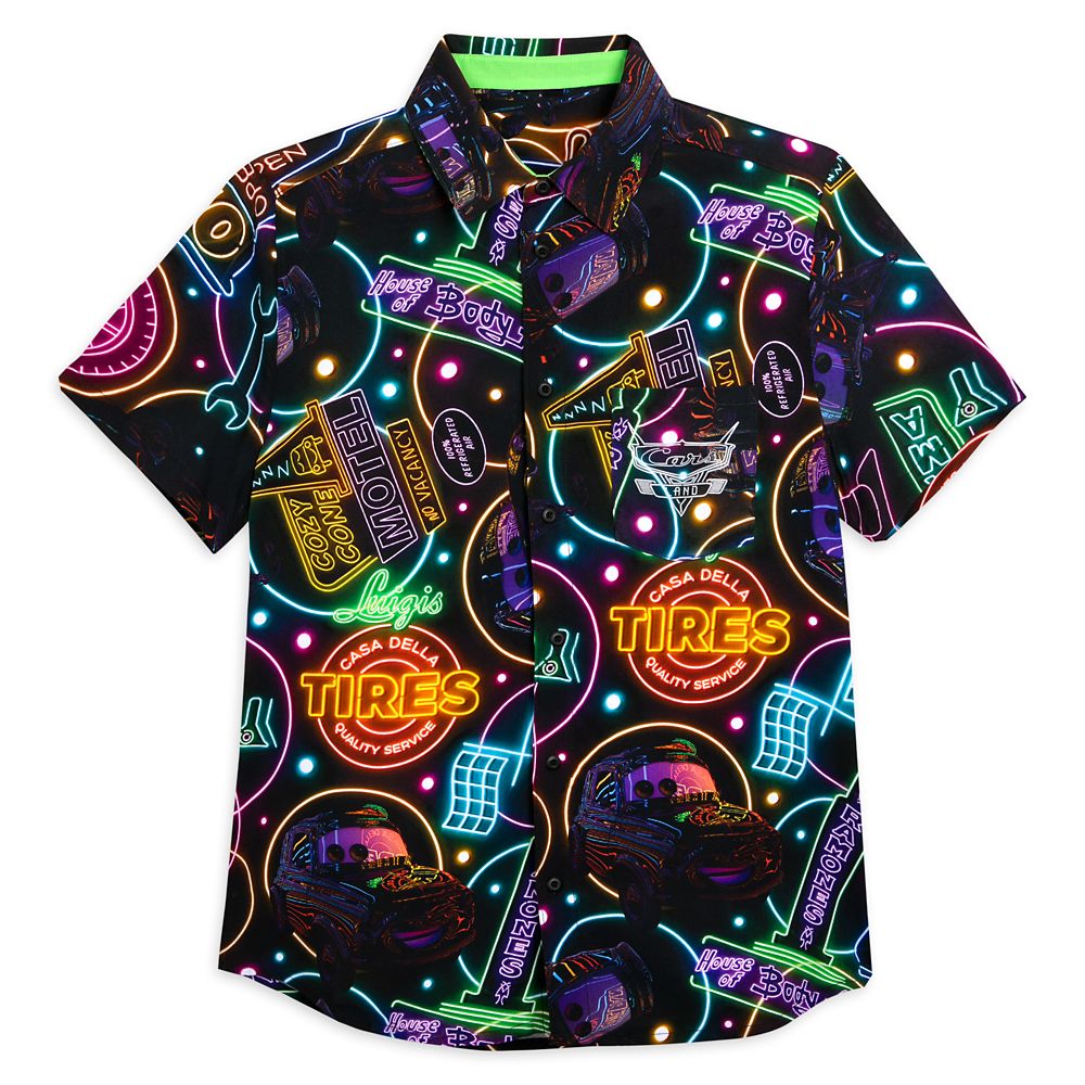 Cars Land Neon Lights Woven Shirt for Men Official shopDisney