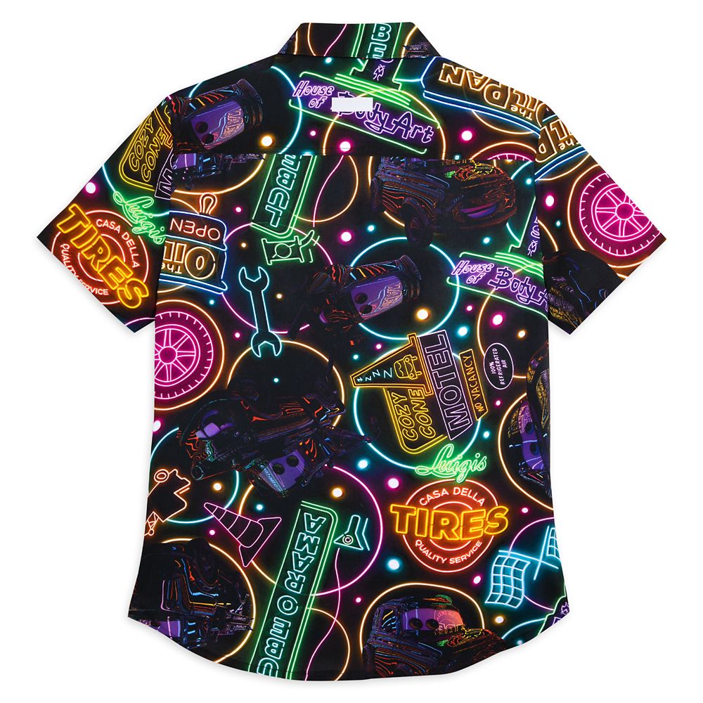 Cars Land Neon Lights Woven Shirt for Men