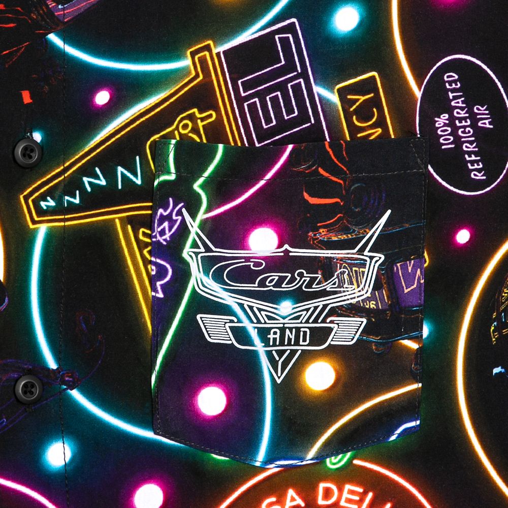 Cars Land Neon Lights Woven Shirt for Men