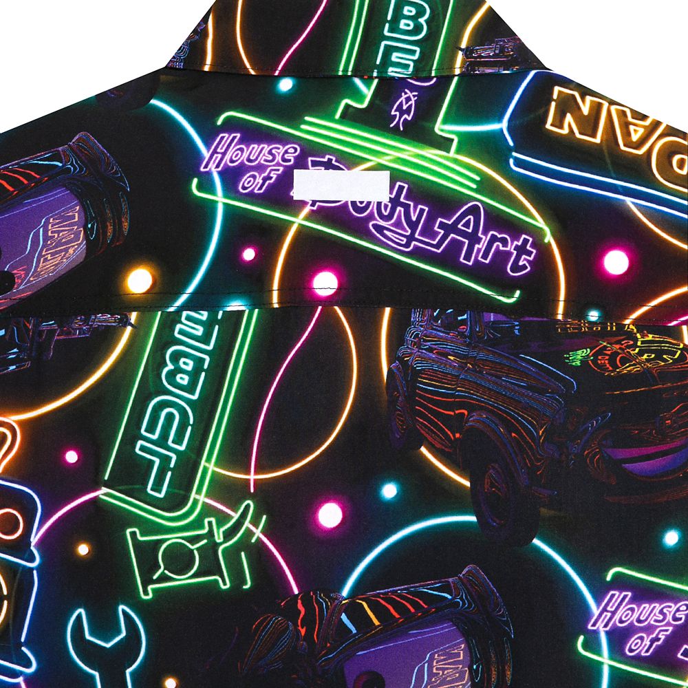 Cars Land Neon Lights Woven Shirt for Men