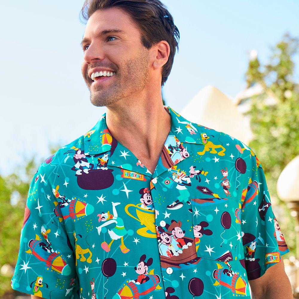 Mickey Mouse and Friends Play in the Park Woven Shirt for Adults