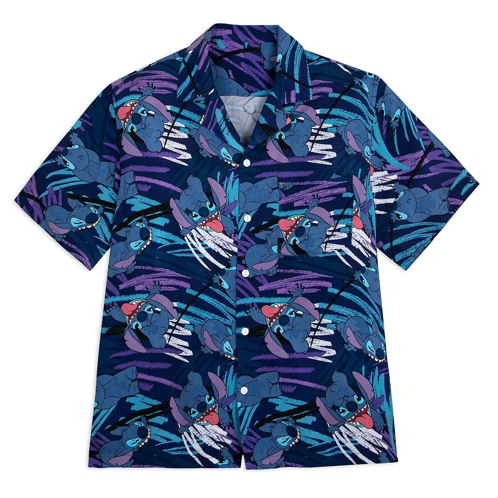 Disney Lilo & Stitch Beach Chair Flannel Womens Woven Button-Up