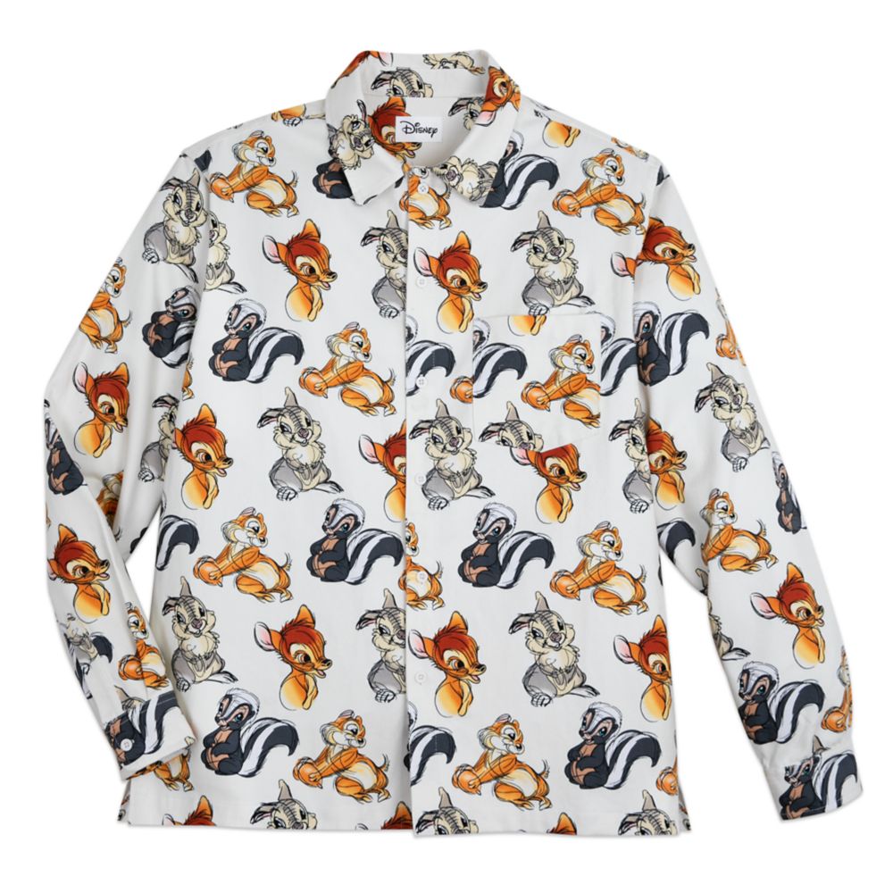 Bambi and Friends Flannel Sleepwear Shirt for Adults now available