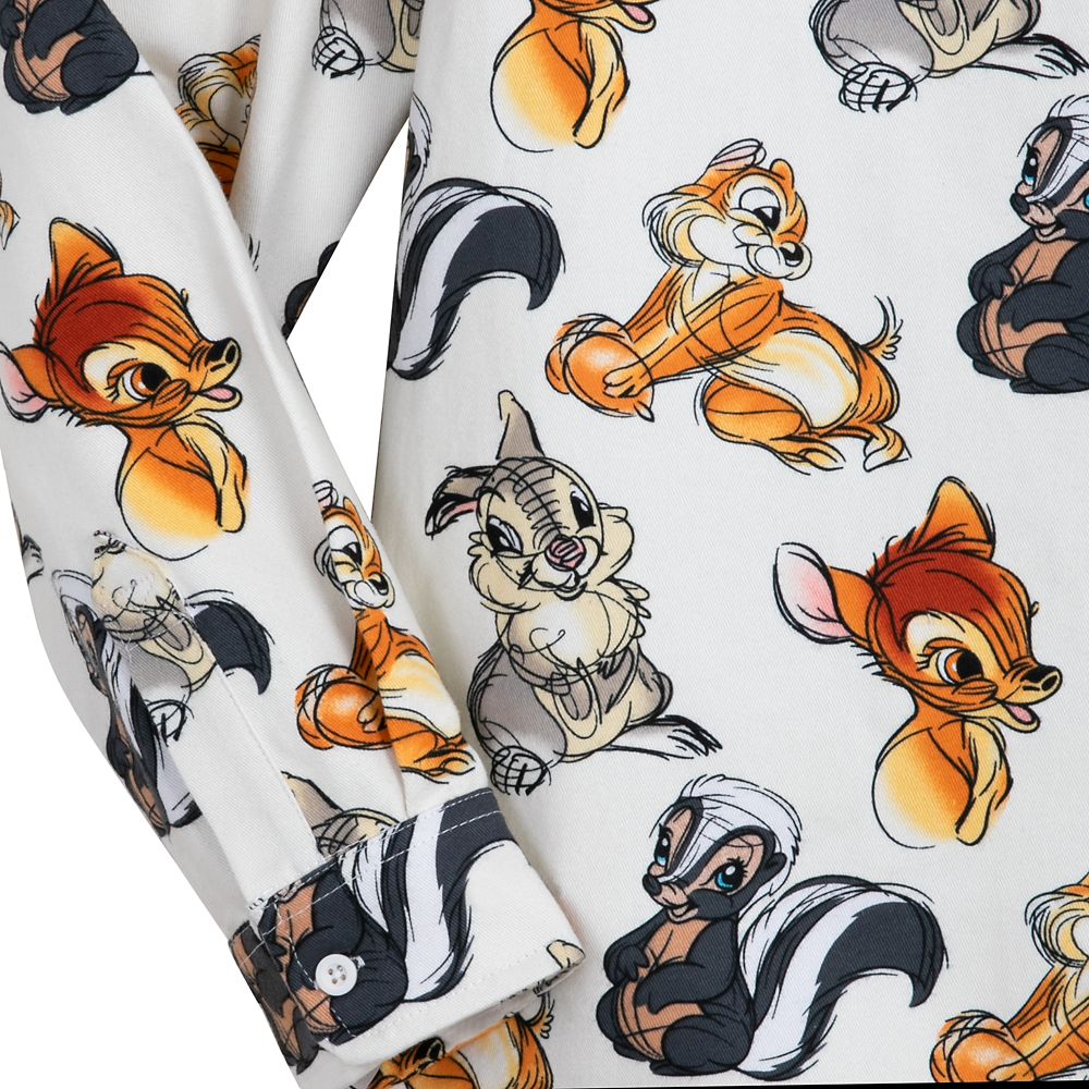 Bambi and Friends Flannel Sleepwear Shirt for Adults