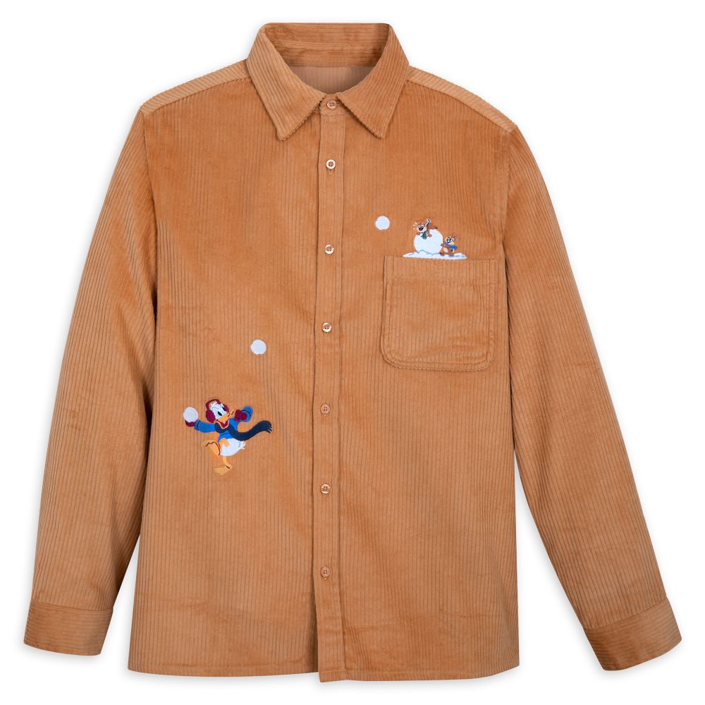 Donald Duck and Chip ‘n Dale Holiday Homestead Button Down Shirt for Adults is now out for purchase