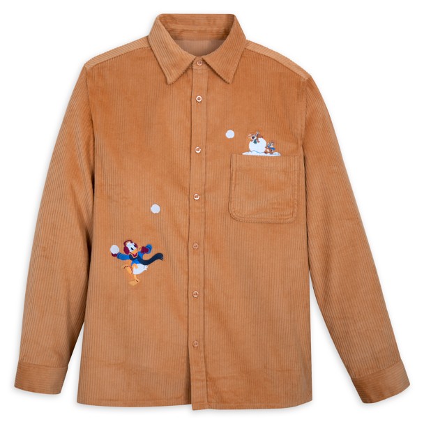 Donald Duck and Chip 'n Dale Holiday Homestead Button Down Shirt for Adults
