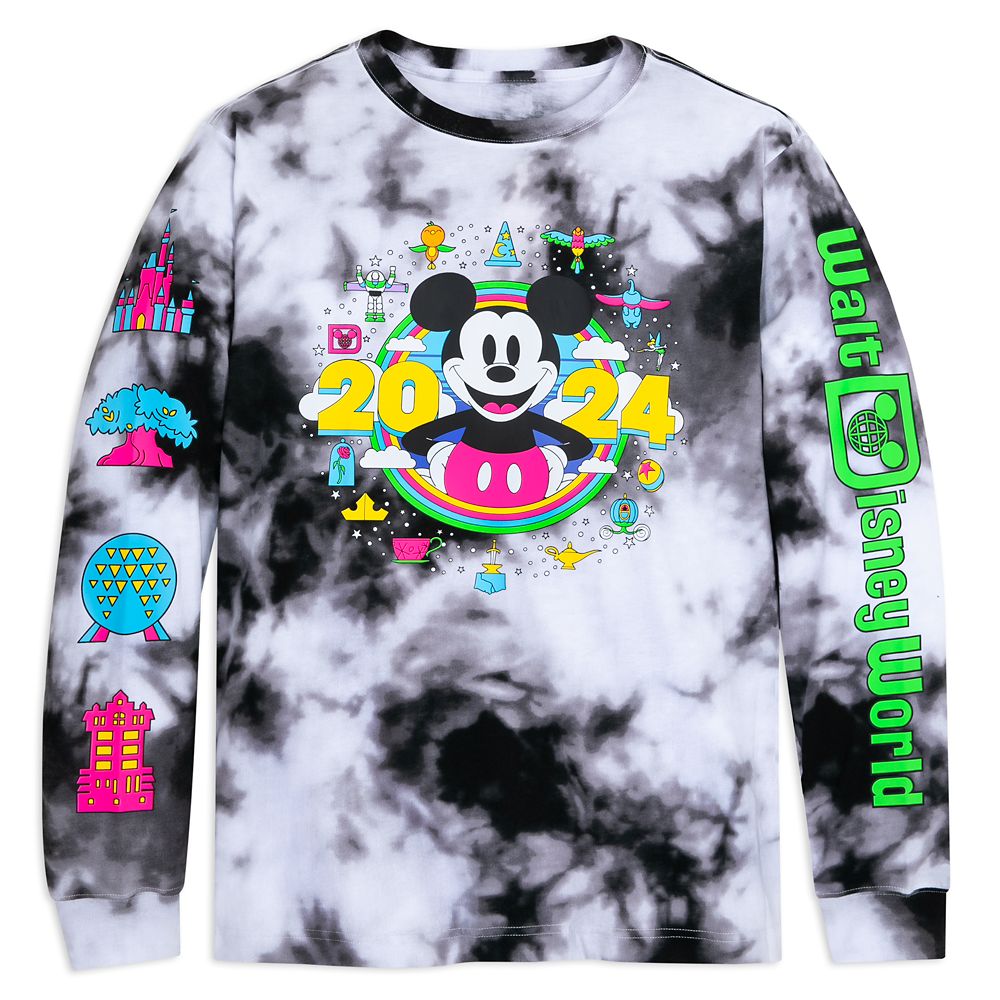 Mickey Mouse Tie-Dye Long Sleeve T-Shirt for Adults – Walt Disney World 2024