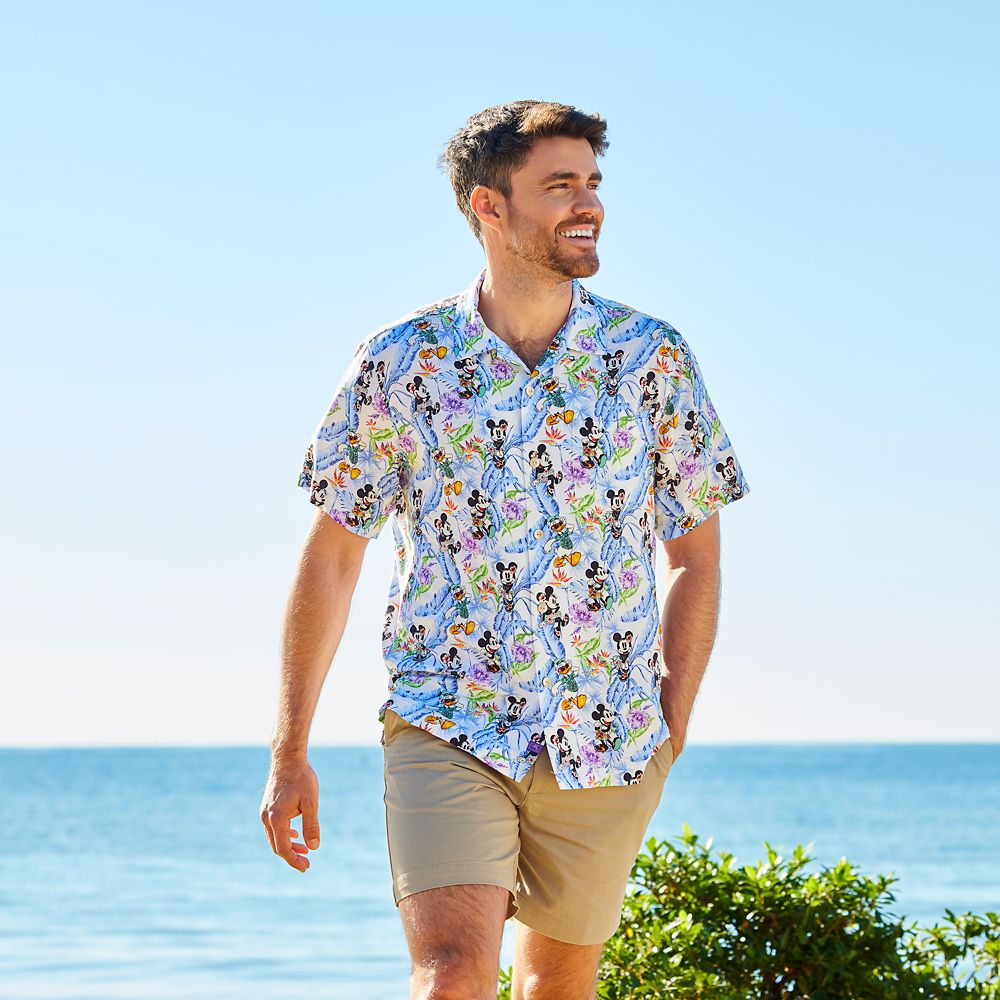 Mickey Mouse and Friends Floral Woven Shirt for Adults by Tommy Bahama