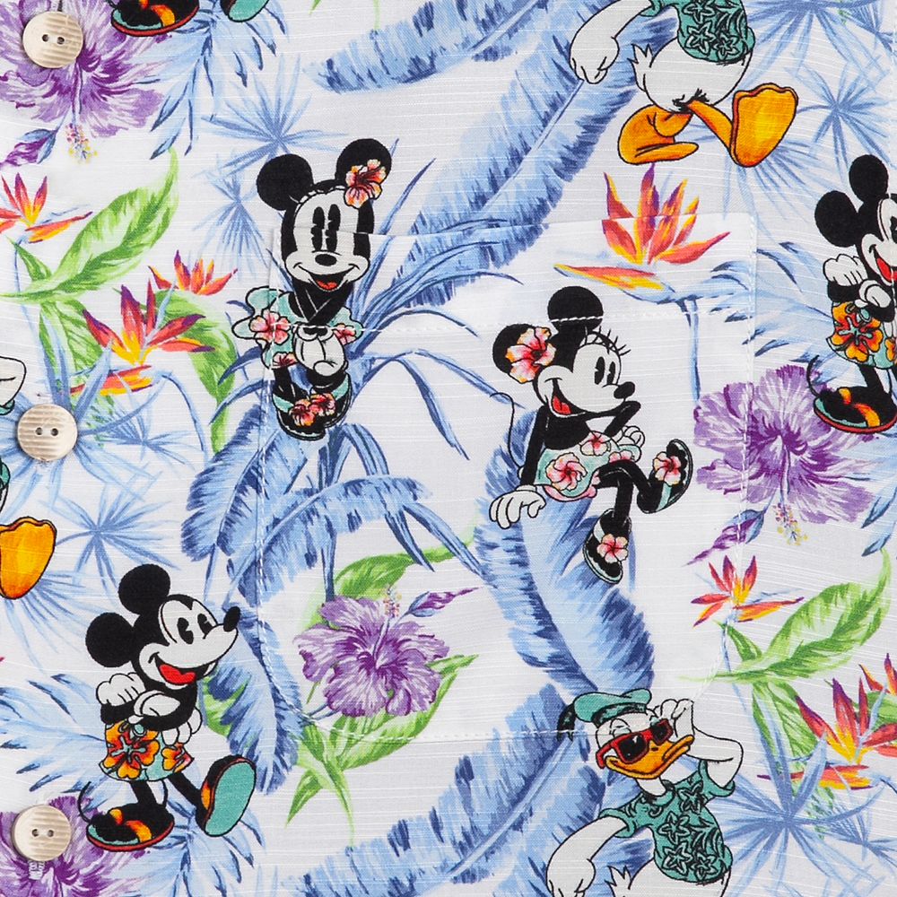 Mickey Mouse and Friends Floral Woven Shirt for Adults by Tommy Bahama