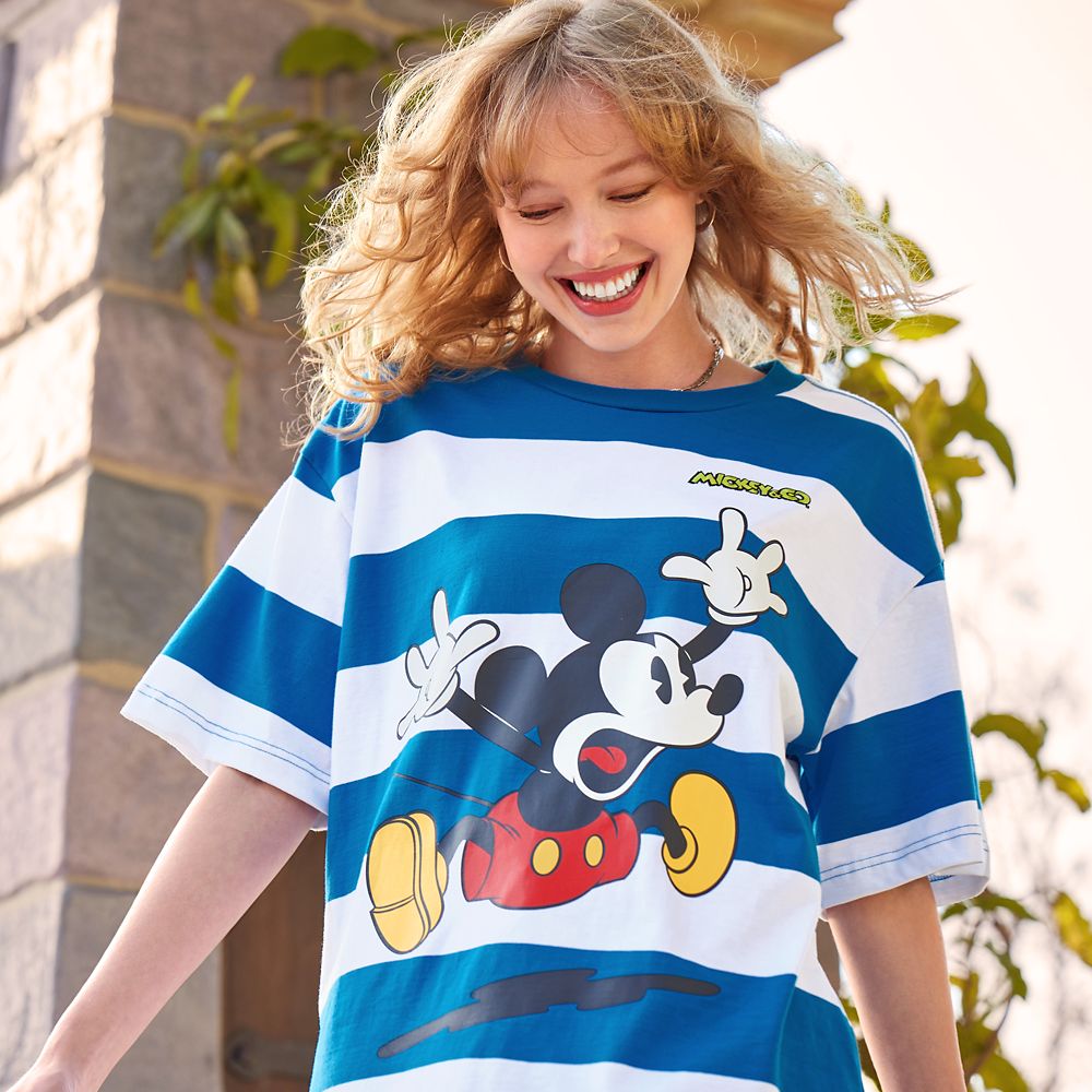 Mickey Mouse Striped T-Shirt for Adults &ndash; Mickey & Co.