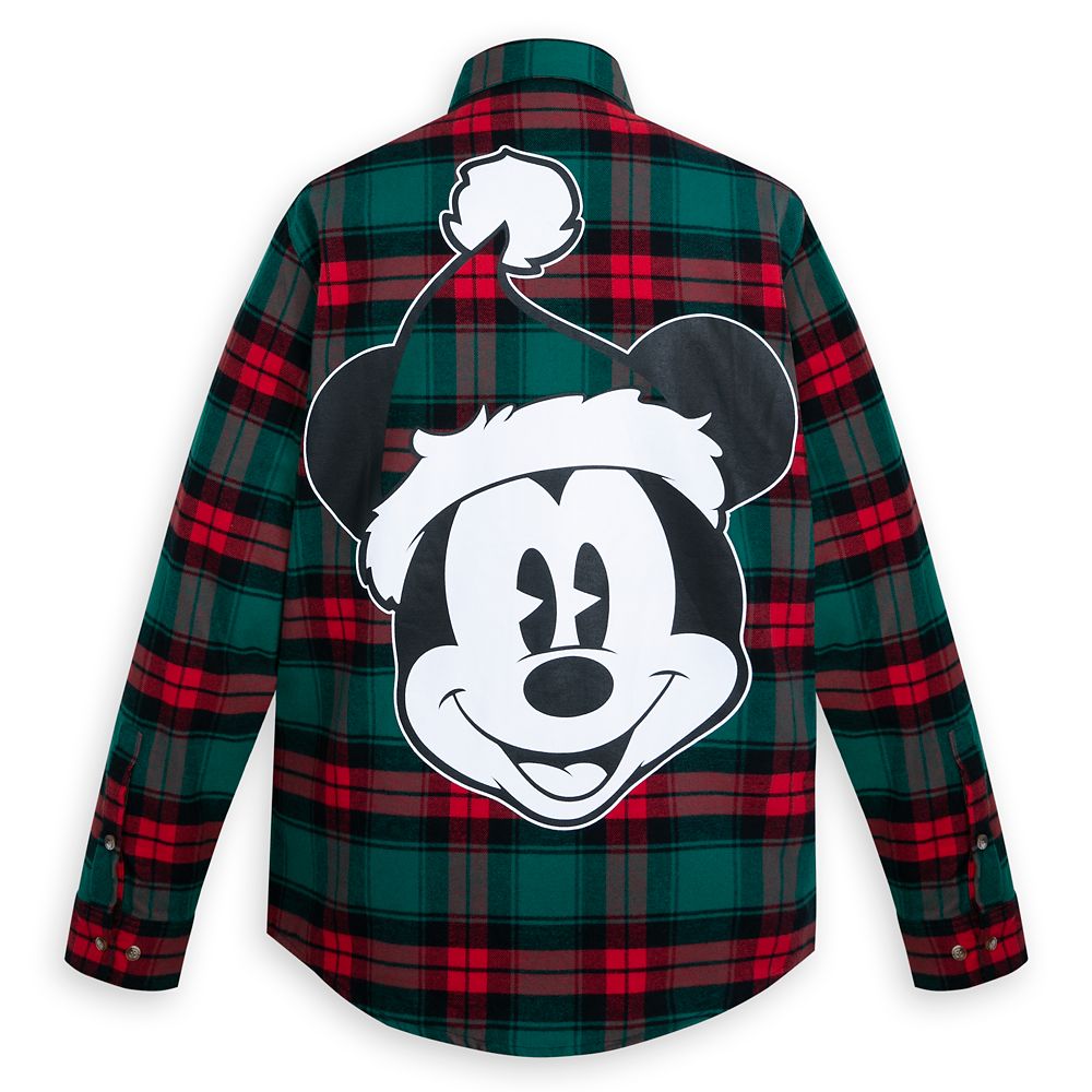 Santa Mickey Mouse Flannel Shirt for Adults by Cakeworthy | shopDisney