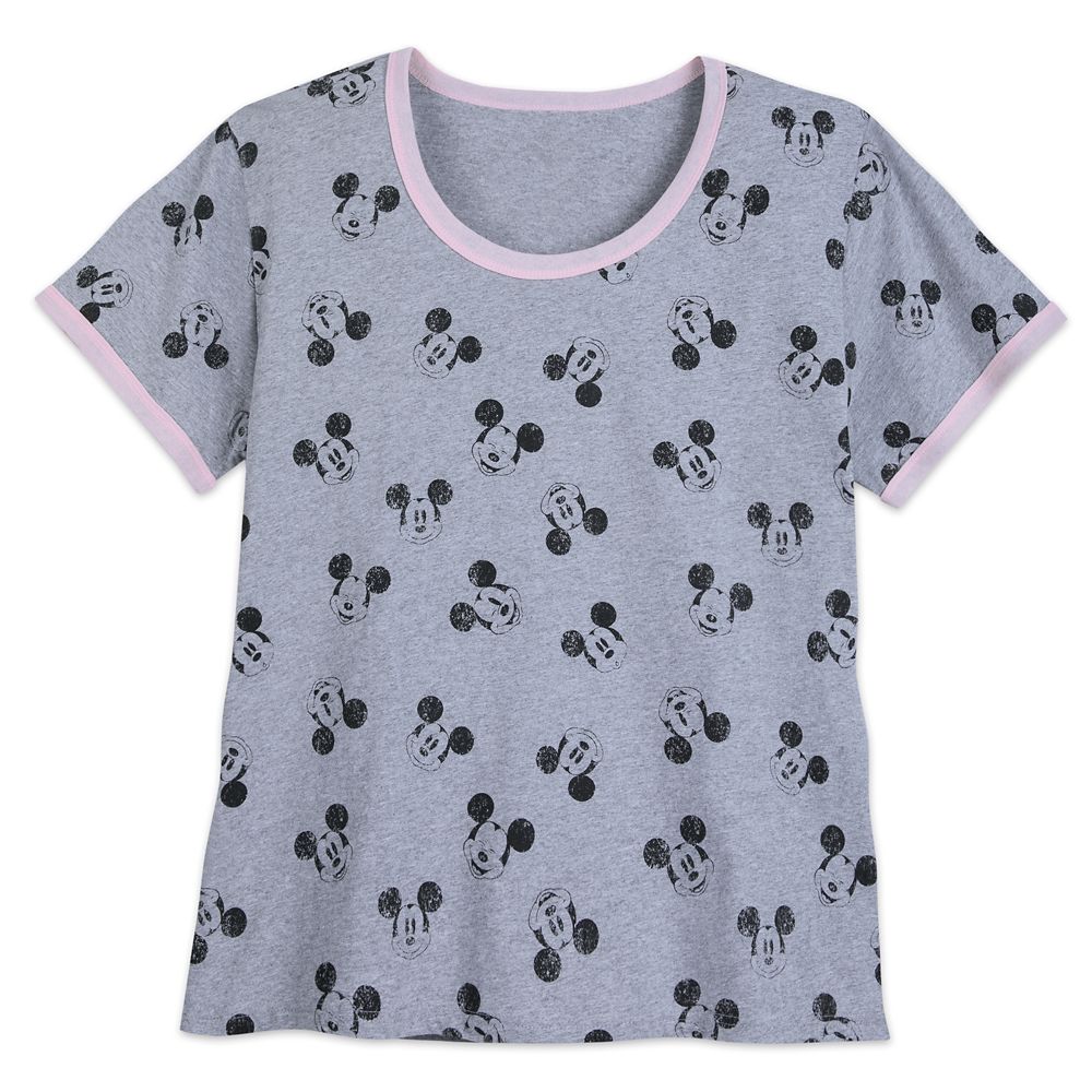 Mickey Mouse Allover Ringer T-Shirt for Women - Extended Size