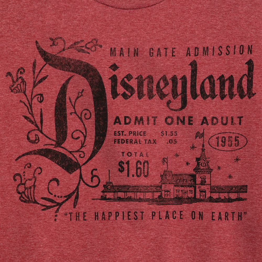 Disneyland Main Gate Admission Ticket T-Shirt for Adults