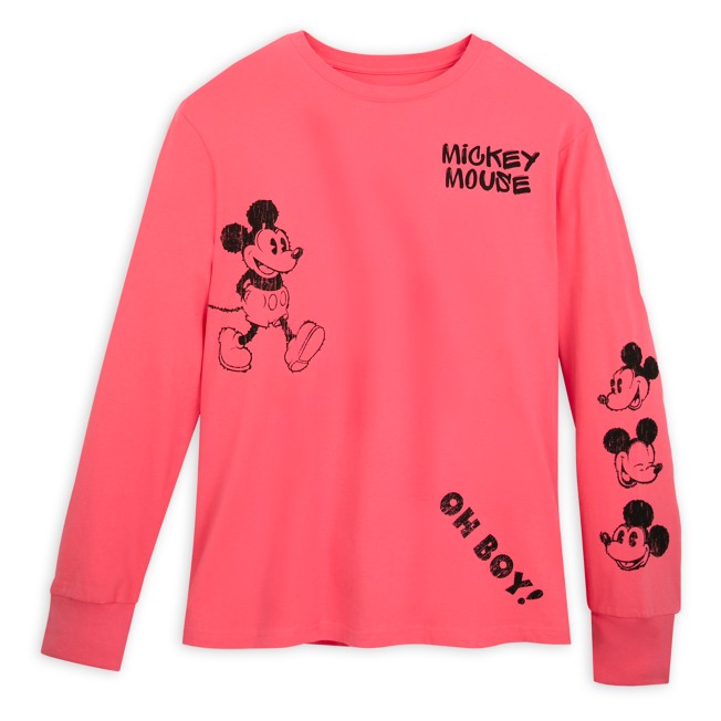 Mickey Mouse Vintage-Style Long Sleeve T-Shirt for Adults