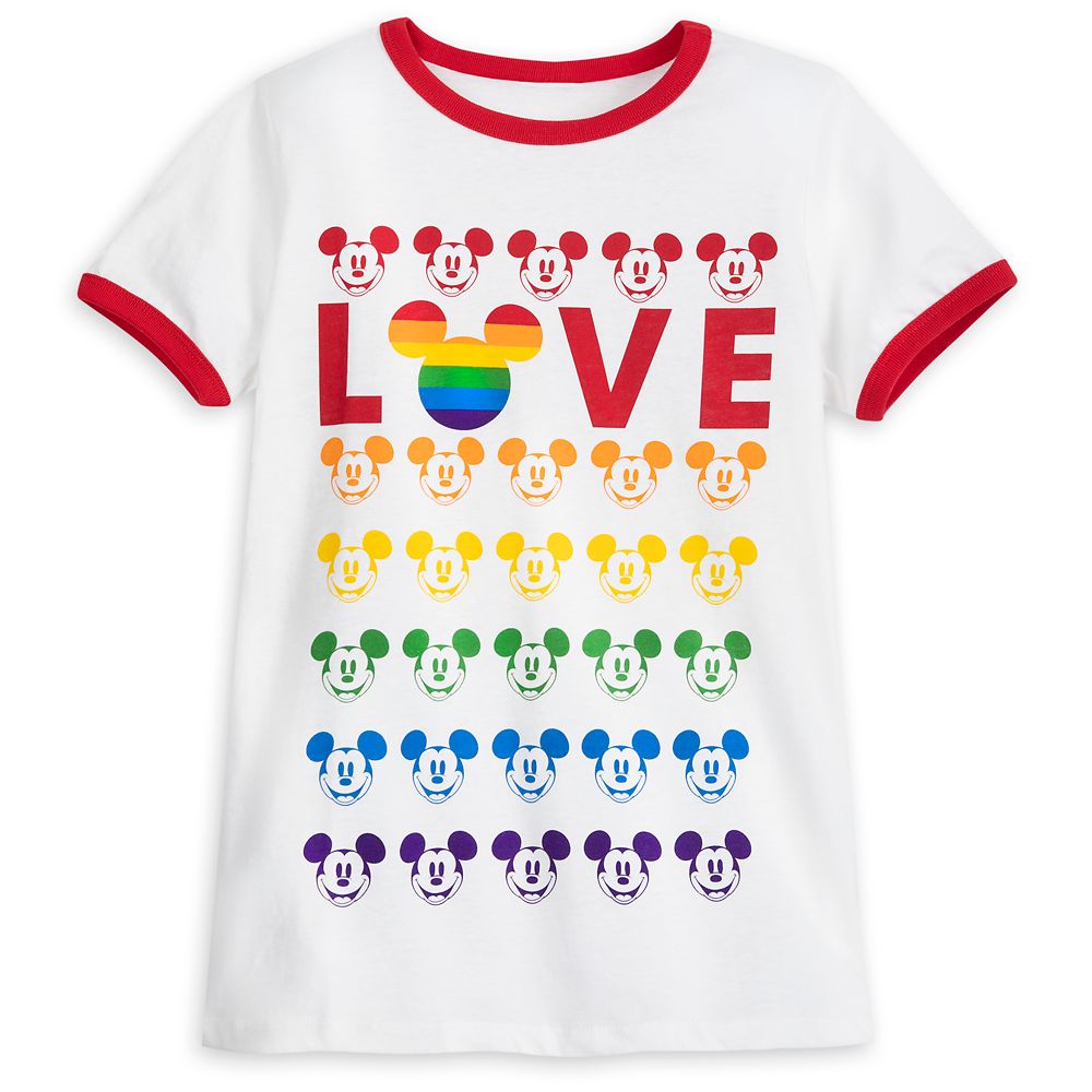 Mickey Mouse Ringer T-Shirt for Adults – Rainbow Disney Collection