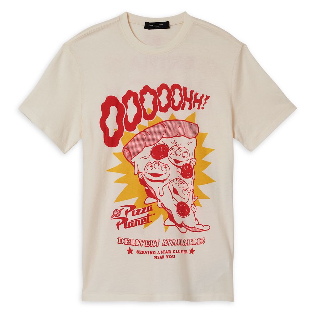 Toy Story ”Extra Large, Extra Cheese, Extra-Terrestrial” T-Shirt for Adults by Junk Food is available online