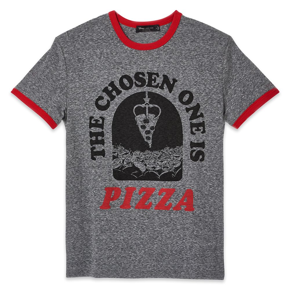 Toy Story ”The Chosen One Is Pizza” Ringer T-Shirt for Adults by Junk Food is available online