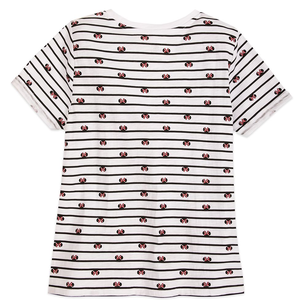 Minnie Mouse Icon Striped T-Shirt for Women