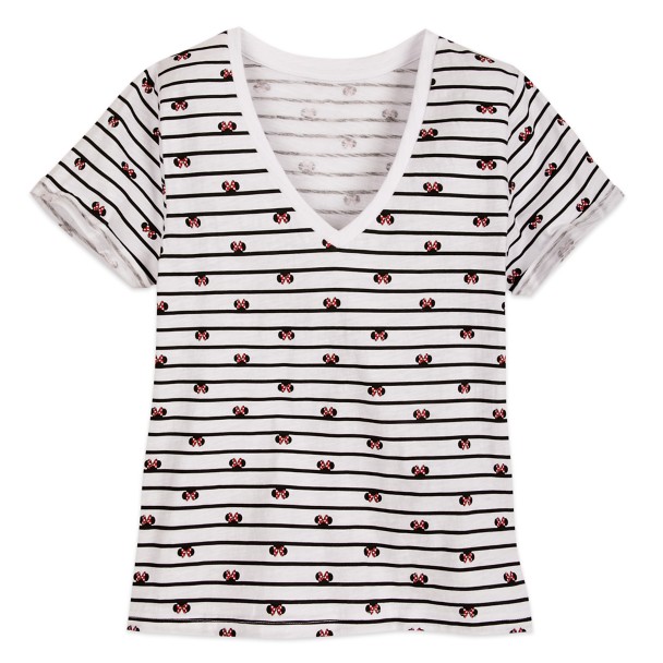 Minnie Mouse Icon Striped T-Shirt for Women